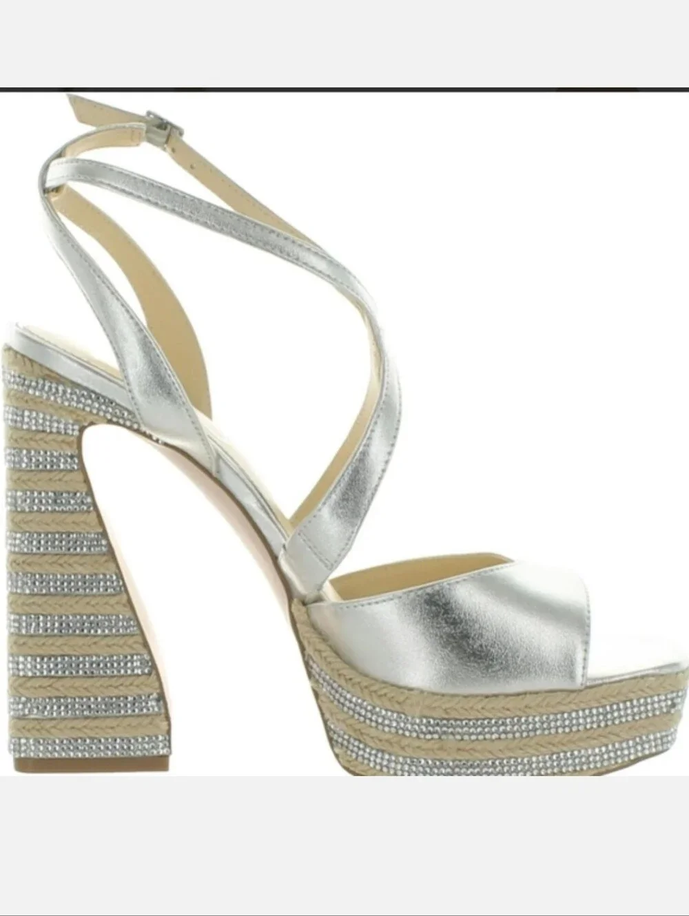 Jessica Simpson Silver Platform Heels